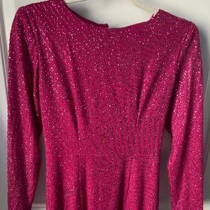 Vintage 80’s Glittery Fuchsia Stretch Dress
